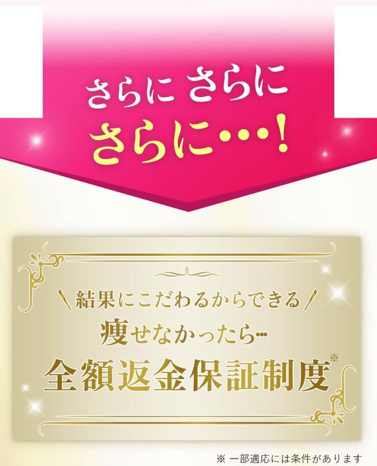 結果にこだわるからできる！痩せなかったら・・・全額返金保証制度