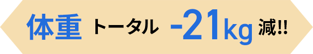 体重トータル -21㎏減！