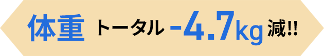 体重トータル -4.7㎏減！