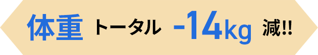 体重トータル -14㎏減！