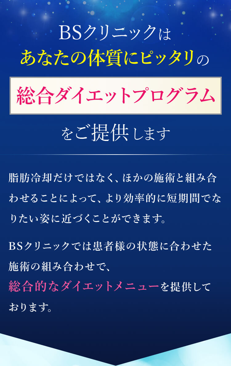 あなたの体質にピッタリの総合ダイエットプログラムをご提供します